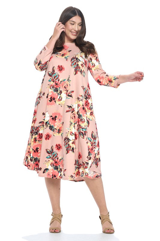 Floral Swing Dress - Plus – Sweet ...